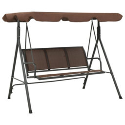 Walplus Garden Swing Bench With Canopy Coffee