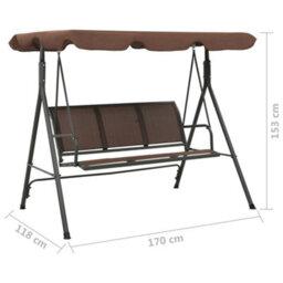 Walplus Garden Swing Bench With Canopy Coffee - thumbnail 7