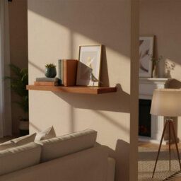 Harbour Housewares 60Cm Floating Wall Shelf - Walnut - Photo Gallery Bookshelf Wall Shelves For Storage & Display - thumbnail 2
