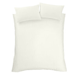 Bianca 180 Thread Count Egyptian Cotton Double Duvet Cover Set With Pillowcases Cream - thumbnail 4