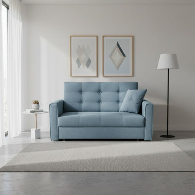 Viva Lux Ii Armchair With Sleeping Function And Storage Box Chipboard Frame Foam Springs 133X98X85Cm Blue - image 1