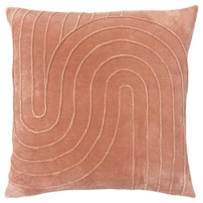 Furn. Magnata Square Pleated Velvet Feather Filled Cushion - image 1