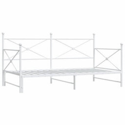 Berkfield Durable Daybed With Trundle Without Mattress White 100X190 Cm Steel