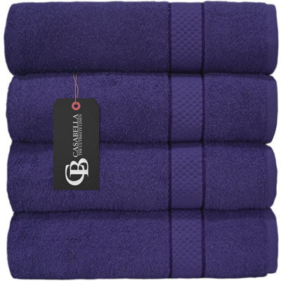 Casabella Towels Luxury 4 Pack Bath Sheets 100% Cotton Super Soft Quick Dry Highly Absorbent Bathroom Towels Purple - image 1