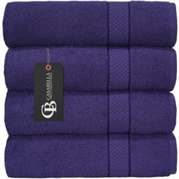 Casabella Towels Luxury 4 Pack Bath Sheets 100% Cotton Super Soft Quick Dry Highly Absorbent Bathroom Towels Purple - thumbnail 1