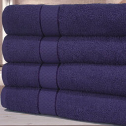 Casabella Towels Luxury 4 Pack Bath Sheets 100% Cotton Super Soft Quick Dry Highly Absorbent Bathroom Towels Purple - thumbnail 6