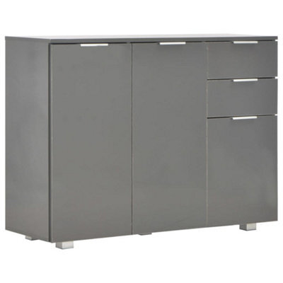 Berkfield Elegant Sideboard High Gloss Grey 107X35X80.5 Cm - image 1