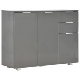 Berkfield Elegant Sideboard High Gloss Grey 107X35X80.5 Cm