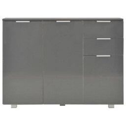Berkfield Elegant Sideboard High Gloss Grey 107X35X80.5 Cm - thumbnail 3