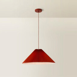 Valuelights Akira Burnt Orange Hanging Pendant Ceiling Light With Pleated Lampshade - thumbnail 6