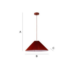 Valuelights Akira Burnt Orange Hanging Pendant Ceiling Light With Pleated Lampshade - thumbnail 7
