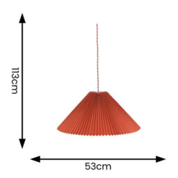 Valuelights Akira Burnt Orange Hanging Pendant Ceiling Light With Pleated Lampshade - thumbnail 9