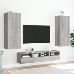 Berkfield Tv Wall Cabinet Grey Sonoma 40.5X30X102 Cm Engineered Wood - thumbnail 4