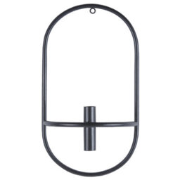 Beliani Set Of 2 Wall Candle Holders Caviana Metal 38 Cm Black - thumbnail 4