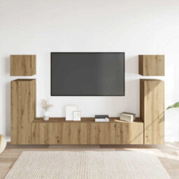 Berkfield 8 Piece Tv Cabinet Set Wall-Mounted Artisan Oak Engineered Wood - thumbnail 3
