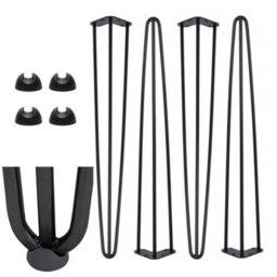 Impact Furniture Desk Slim Compact Storage Industrial Metal Hairpin Pin Legs Loft Oak Effect Mr - thumbnail 8