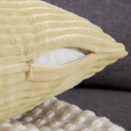 "Deconovo Set Of 2 Super Soft Corduroy Cushion Covers Dark Beige 20""x20""" - thumbnail 5