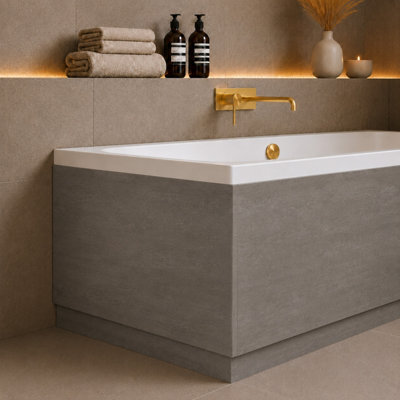 Plum&clay Nebula Concrete Effect End Bath Panel Adjustable Height (W)800mm - image 1