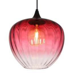 Luminosa Lighting Luminosa Sander Dome Pendant Ceiling Light Matt Black Red Glass Shade 1X E27 - thumbnail 3