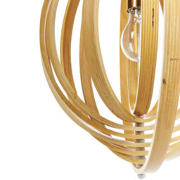 Wyld and Coco Poplar Wood Pendant Lamp - Adjustable Shade, Warm Natural Light, 40Cm X 142Cm Drop - thumbnail 7