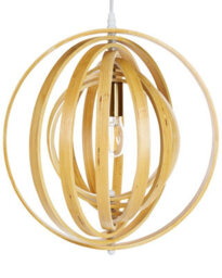 Wyld and Coco Poplar Wood Pendant Lamp - Adjustable Shade, Warm Natural Light, 40Cm X 142Cm Drop - thumbnail 3