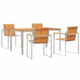 Berkfield Modern Garden Dining Set 5 Pcs Solid Wood Acacia