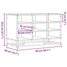 Walplus Shoe Bench Smoked Oak 84X40X53.5 Cm Engineered Wood And Metal - thumbnail 9