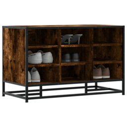 Walplus Shoe Bench Smoked Oak 84X40X53.5 Cm Engineered Wood And Metal - thumbnail 1