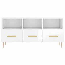 Walplus Tv Cabinet High Gloss White 102X36X50 Cm Engineered Wood - thumbnail 5