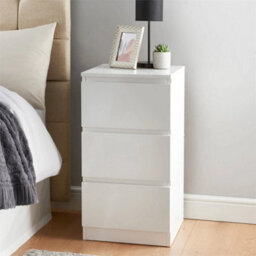 3 Drawer High Gloss Chest Of Drawers Modern Bedroom Storage Cabinet Unit - thumbnail 6