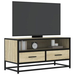 Berkfield Industrial Tv Cabinet Sonoma Oak 80X34.5X40 Cm Engineered Wood And Metal - thumbnail 2