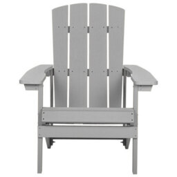 Beliani Garden Chair Light Grey Faux Wood Weather-Resistant Modern Outdoor Seating, 31Kg - thumbnail 2