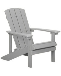 Beliani Garden Chair Light Grey Faux Wood Weather-Resistant Modern Outdoor Seating, 31Kg - thumbnail 3