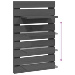 Berkfield Wall-Mounted Bedside Shelves 2 Pcs Grey Solid Wood Pine - thumbnail 8