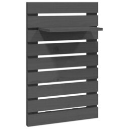 Berkfield Wall-Mounted Bedside Shelves 2 Pcs Grey Solid Wood Pine - thumbnail 5