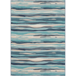 Livabliss City-Modern Blue Beige Grey Graphic Living Dining Bedroom Rug 160 X 220 Cm Easy Care, Non Shedding - thumbnail 1