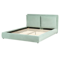 Beliani Bed Velvet Bajonna 160 X 200 Cm (Eu King Size) Mint Green - thumbnail 4