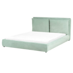 Beliani Bed Velvet Bajonna 160 X 200 Cm (Eu King Size) Mint Green - thumbnail 1