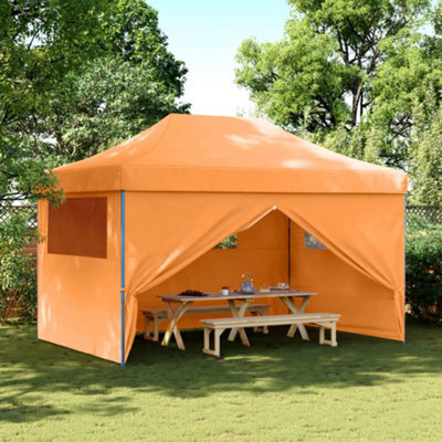 Walplus Foldable Party Tent Garden Gazebo Canopy Pop-Up With 4 Sidewalls Orange - image 1