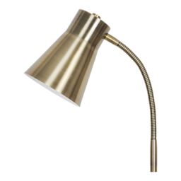 GoodHome Hetange Satin Antique Brass Effect Floor Lamp - thumbnail 5