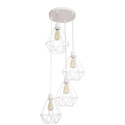 Luminosa Lighting Luminosa Karo Cluster Pendant Ceiling Light White 35Cm