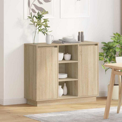 Berkfield Sideboard With Led Sonoma Oak 90X32X75 Cm Engineered Wood - image 1