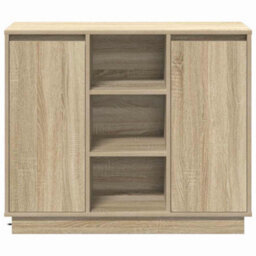 Berkfield Sideboard With Led Sonoma Oak 90X32X75 Cm Engineered Wood - thumbnail 7