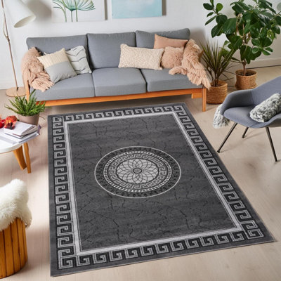 Grey Abstract Pattern Rug Living Room Extra Large Area 200X290 Cm Non Slip Carpet Master Bedroom Rugs - image 1