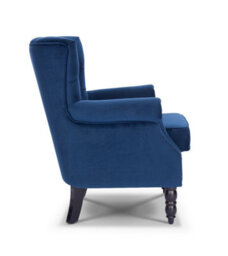 Velvet Blue Accent Wingback Chair - thumbnail 5