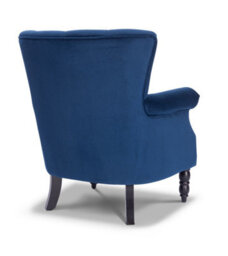 Velvet Blue Accent Wingback Chair - thumbnail 6