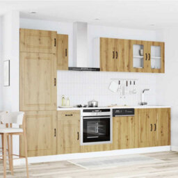 Berkfield 8 Piece Kitchen Cabinet Set Kalmar Artisan Oak Engineered Wood - thumbnail 3