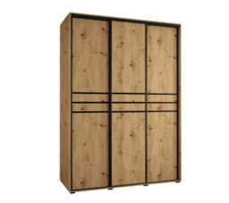 Arte Elegant Oak Artisan Sliding Wardrobe W170Cm H205Cm D60Cm - Versatile Storage With Natural Charm - thumbnail 1