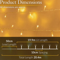 Christow Christmas Indoor/outdoor Battery Led String Lights Clear Cable Warm White - 200 - thumbnail 3
