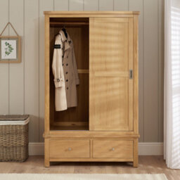 The Furniture Market Marbury Oak Double Wardrobe With 2 Sliding Doors & 2 Drawers - thumbnail 3